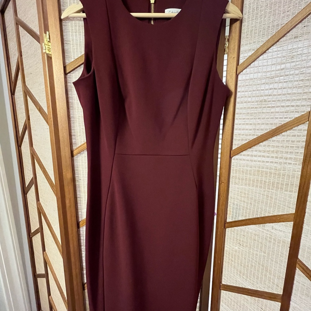 Elegant Burgundy Sleeveless Dress